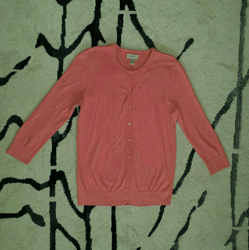 Coral Orange Cardigan Medium Perfect for Spring!